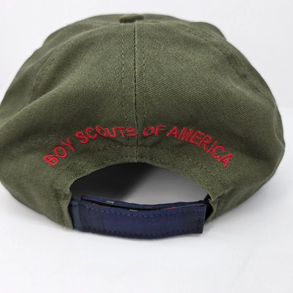 Boy Scouts of America Hat Youth S/M Green Striped Brim Adjustable Scout Cap